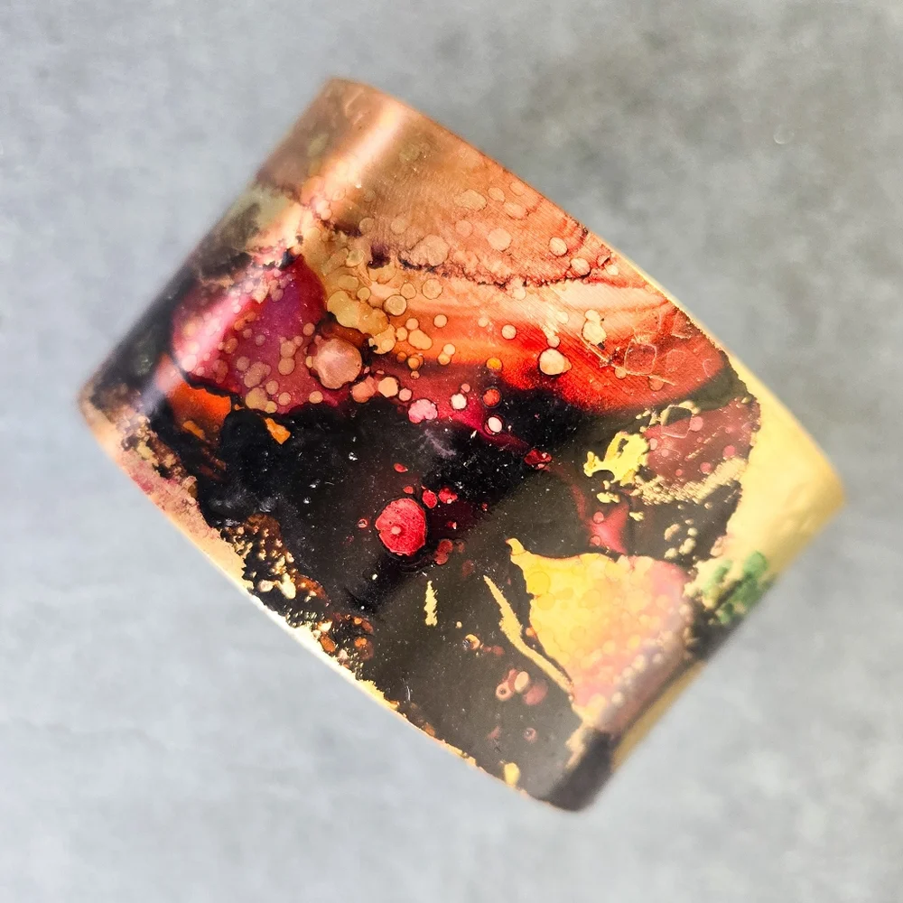 🦋LAST 1🦋 NWT Brazed Brand Ink Splatter Brass Cuff
